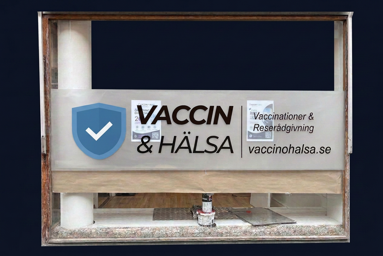 Fönsterfoliering med tryckt dekor för Vaccin & Hälsa
